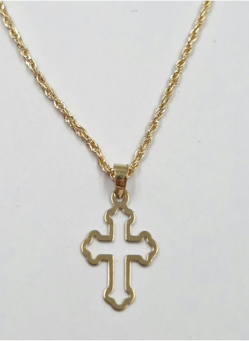 Hamsa.ae - 18K Pure Gold Cross Necklace - Image 1