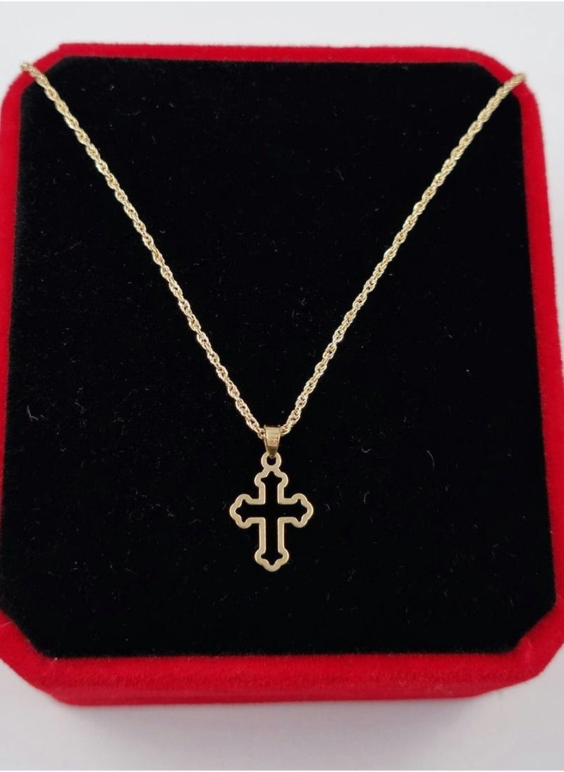 Hamsa.ae - 18K Pure Gold Cross Necklace - Image 1