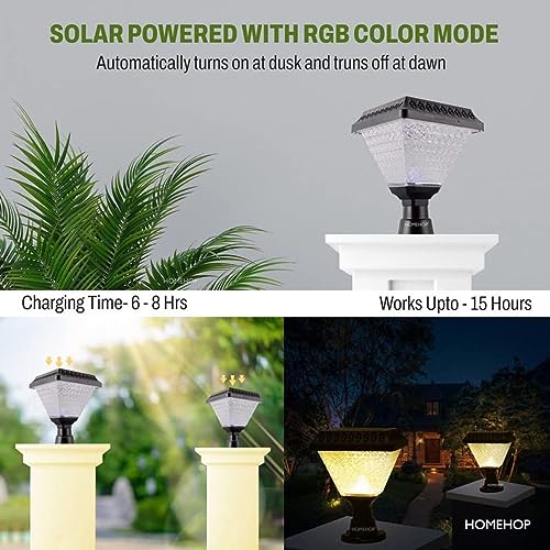 Homehop Solar Light Outdoor Home 10W LED Main Gate Light Waterproof Decoration Lamp for Pillar, Compound Wall and Garden (ABS, RGB) - Image 4
