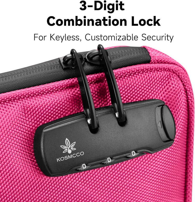 KOSMCCO Beach Locking Bag, 9x7.5 Inch Portable Safe for Phone, Wallet, Keys | Anti-Theft Locking Travel Pouch for Pool, Vacation (Rose Red) - Image 4