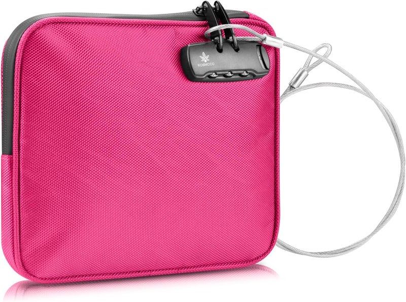 KOSMCCO Beach Locking Bag, 9x7.5 Inch Portable Safe for Phone, Wallet, Keys | Anti-Theft Locking Travel Pouch for Pool, Vacation (Rose Red) - Image 1