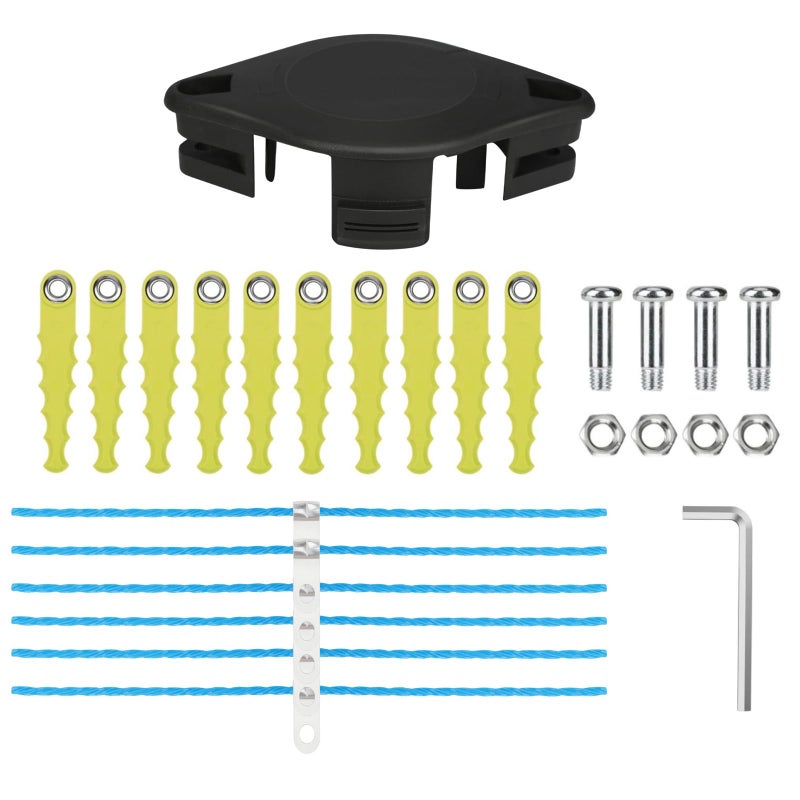 THTEN ACFHRL2 Weed Eater Bladed Head Spool Line Compatible with Ryobi 18V 24V and 40V String Trimmers Fits for RY40210 RY40210A with 6 Replacement Blades - Image 2
