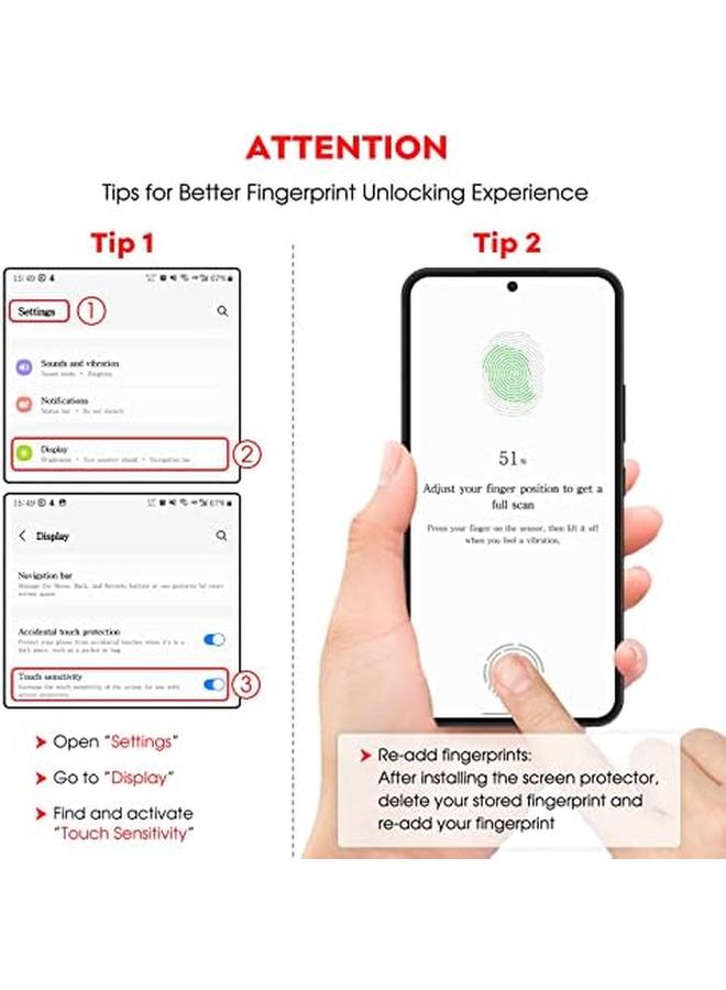جي تيك واقي شاشة لهاتف Samsung Galaxy S21 Fe 5G مع واقي عدسة الكاميرا، أداة تركيب سهلة، غشاء زجاجي مقوى، متوافق مع معرف بصمة الإصبع، عبوتان لكل منهما - Image 2