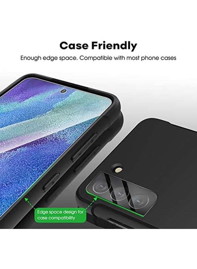 جي تيك واقي شاشة لهاتف Samsung Galaxy S21 Fe 5G مع واقي عدسة الكاميرا، أداة تركيب سهلة، غشاء زجاجي مقوى، متوافق مع معرف بصمة الإصبع، عبوتان لكل منهما - Image 5