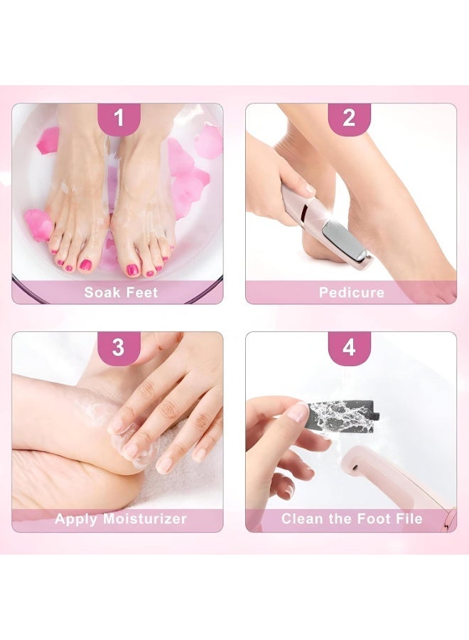 فلوليس مبرد قدم كهربائي لإزالة الجلد الميت والتشققات  بكرة تقشير القدمين – باديكير منزلي احترافي لعناية القدمين وشحن USB للحصول على كعب أكثر نعومة - Image 4