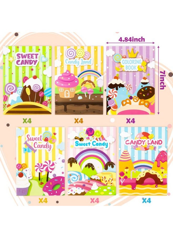 ANGOLIO - 24Pcs Candyland Kids Coloring Books Bulk Coloring Activity Books Color Your Own Candy Land Diy Carfts For Boys Girls Educational Toy Holiday Birthday Party Favors Goodie Bag Filler - Image 1