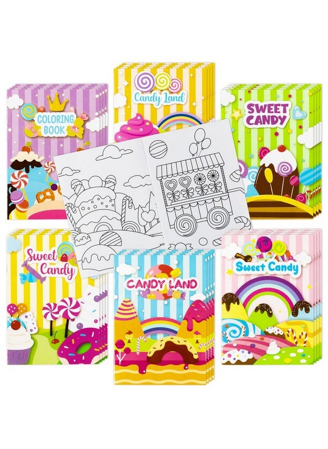 ANGOLIO - 24Pcs Candyland Kids Coloring Books Bulk Coloring Activity Books Color Your Own Candy Land Diy Carfts For Boys Girls Educational Toy Holiday Birthday Party Favors Goodie Bag Filler - Image 1