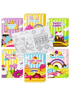 24Pcs Candyland Kids Coloring Books Bulk Coloring Activity Books Color Your Own Candy Land Diy Carfts For Boys Girls Educational Toy Holiday Birthday Party Favors Goodie Bag Filler