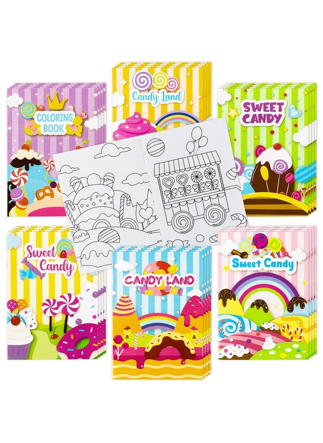 ANGOLIO - 24Pcs Candyland Kids Coloring Books Bulk Coloring Activity Books Color Your Own Candy Land Diy Carfts For Boys Girls Educational Toy Holiday Birthday Party Favors Goodie Bag Filler - Image 1