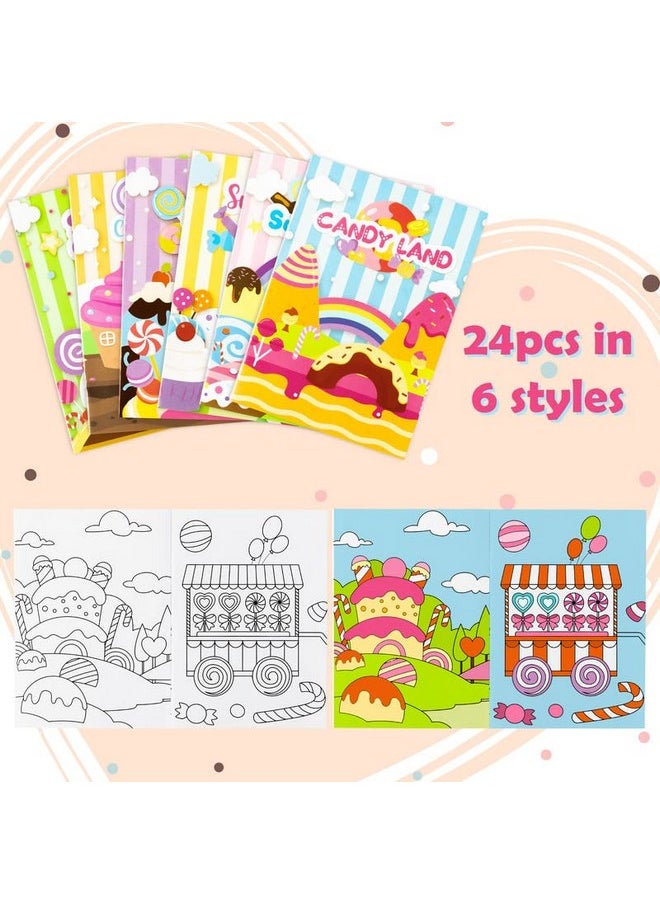 ANGOLIO - 24Pcs Candyland Kids Coloring Books Bulk Coloring Activity Books Color Your Own Candy Land Diy Carfts For Boys Girls Educational Toy Holiday Birthday Party Favors Goodie Bag Filler - Image 1
