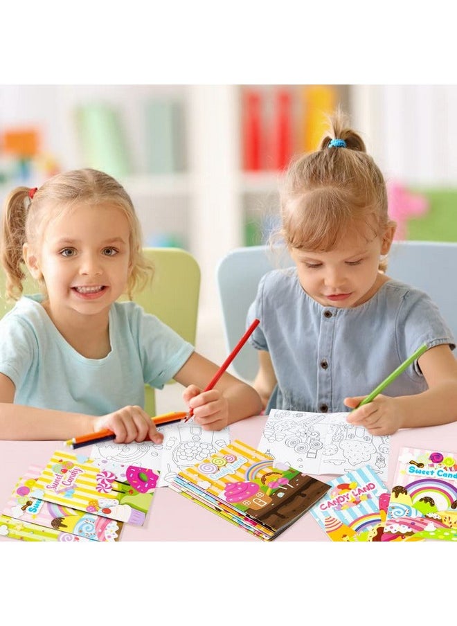 ANGOLIO - 24Pcs Candyland Kids Coloring Books Bulk Coloring Activity Books Color Your Own Candy Land Diy Carfts For Boys Girls Educational Toy Holiday Birthday Party Favors Goodie Bag Filler - Image 1