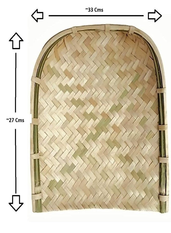eVasavamba Bamboo Muram | Supli | Soop | Sup | Chhat | Moram | Mara | Multi-Purpose Bamboo Tray | Festival Use | A++ Grade, ~L:27 x W:33 x H:9 cm x 2 Pcs - Image 2