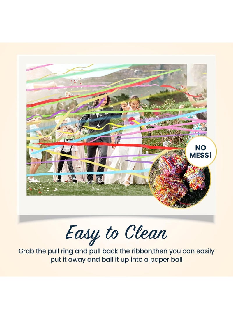 LuckSa 20Pcs Streamers Poppers Hand Throw Streamers with Colorful Ribbon No Mess Confetti Crackers for Wedding, Party, Birthday, Celebration(Random Color) - Image 3