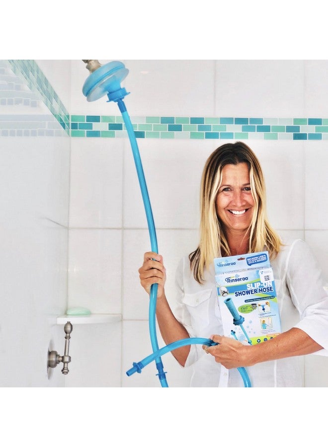 Rinseroo Shower Hose: Slip-On, No-Install Attachment for Shower Cleaning, Babies, and Hair, Detachable 6 Foot Shower Hose, Fits Showerheads/Sinks up to 4"