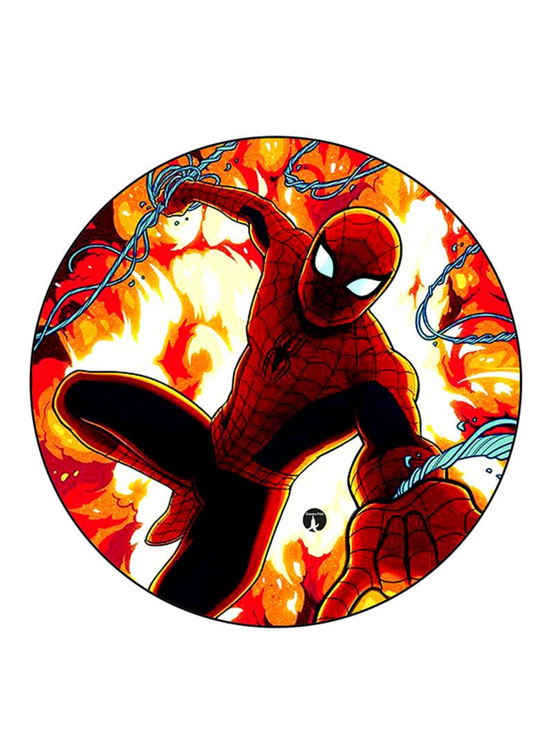 RKN Spiderman Printed Mouse Pad  Round  Multicolour