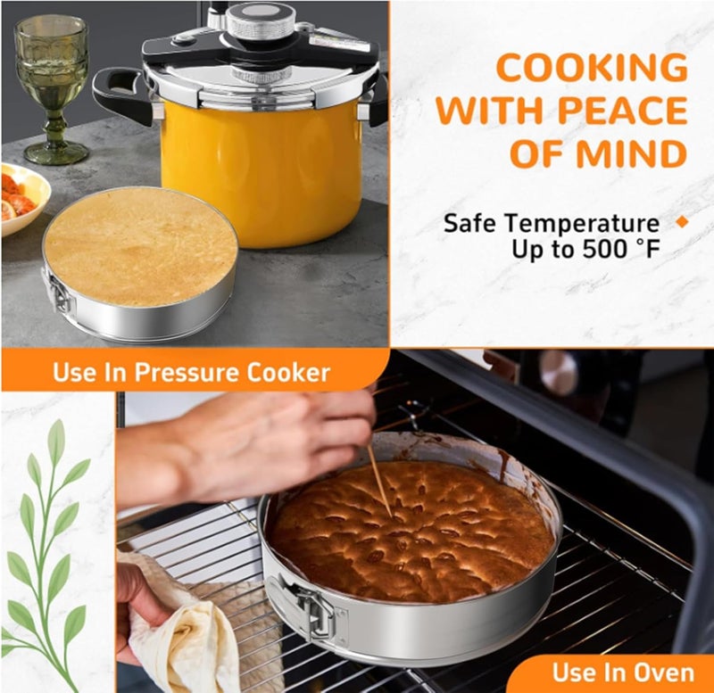 ZeroPone 7 Inch 304 Stainless Steel Springform Pan with Removable Bottom, Nonstick Round Spring Form Cheesecake Pan with 30 Pcs Parchment Paper Liners - Image 4