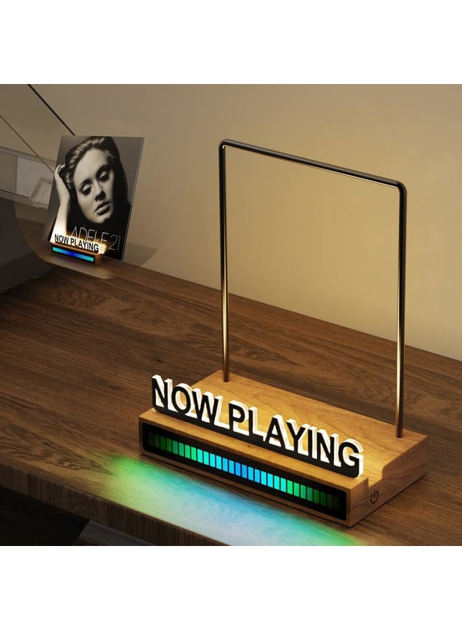 KORRTFID Now Playing Vinyl Record Stand, Light Up Vinyl Record Display Stand with RGB Sound Control Pickup Rhythm Lights Bar, Warm White Light with Fingerprint-Proof Acrylic Letters - Image 1