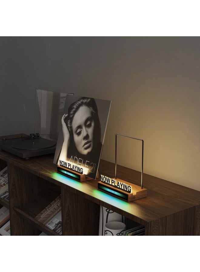 KORRTFID Now Playing Vinyl Record Stand, Light Up Vinyl Record Display Stand with RGB Sound Control Pickup Rhythm Lights Bar, Warm White Light with Fingerprint-Proof Acrylic Letters - Image 3