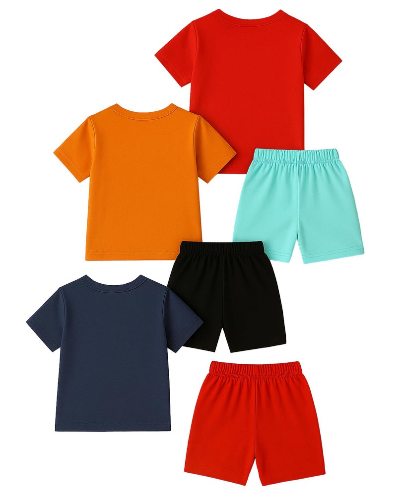 Kuchipoo Boys Regular Fit Cotton T-Shirts and Shorts Set (KUC-BSUT-130, 2-3 Years, Multi-Colored) - Image 2