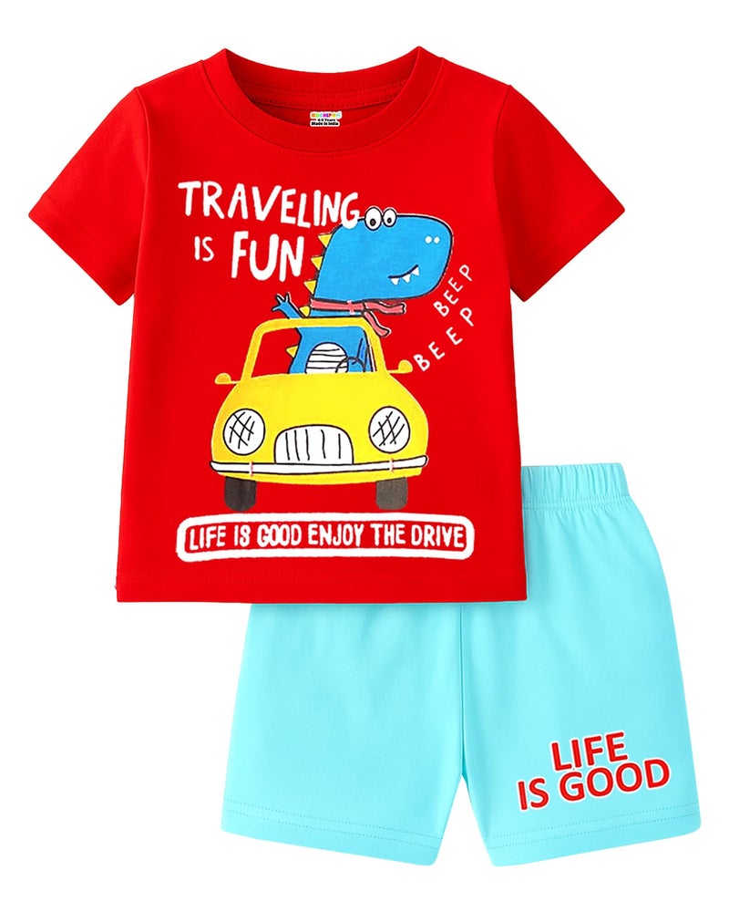Kuchipoo Boys Regular Fit Cotton T-Shirts and Shorts Set (KUC-BSUT-130, 2-3 Years, Multi-Colored) - Image 5