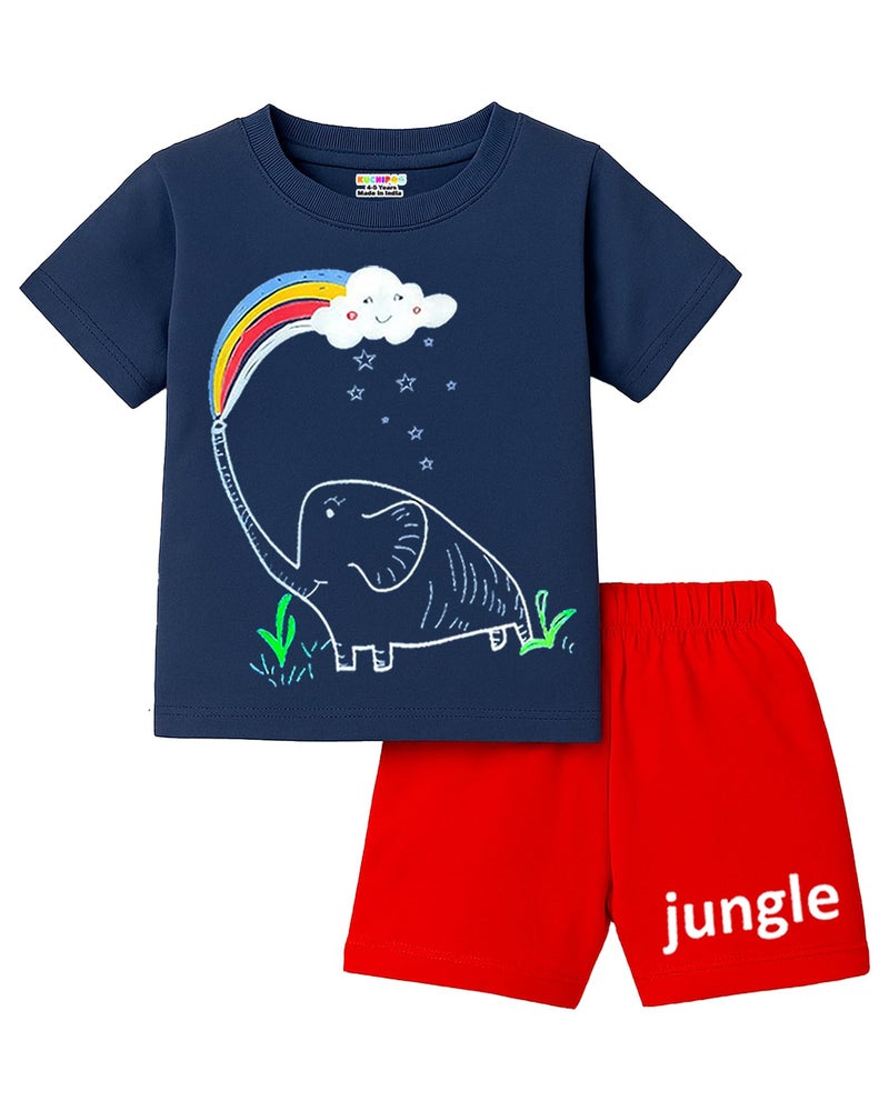 Kuchipoo Boys Regular Fit Cotton T-Shirts and Shorts Set (KUC-BSUT-130, 2-3 Years, Multi-Colored) - Image 3
