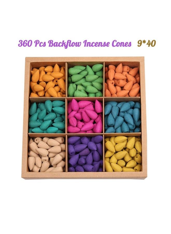 OTOFY Backflow Incense Cones 360 Pcs Of 100% Natural Scents Waterfall Incense Rose Tulip Jasmine Lavender Rose For Backflow Incense Burner Holder Natural ; Meditation & Yoga Gift - Image 5