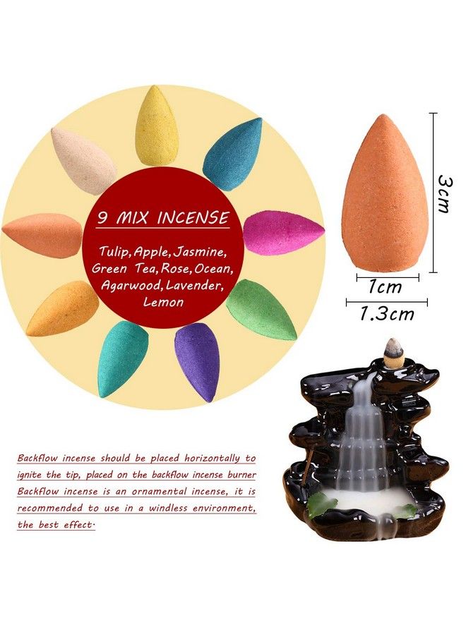 OTOFY Backflow Incense Cones 360 Pcs Of 100% Natural Scents Waterfall Incense Rose Tulip Jasmine Lavender Rose For Backflow Incense Burner Holder Natural ; Meditation & Yoga Gift - Image 3