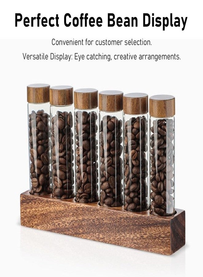 فوكتي أنابيب تخزين حبوب البن من فوكيتي، جرعة واحدة، 6 أو 12 قطعة، قبو حبوب البن، قوارير زجاجية للجرعات مع أغطية، حامل عرض خشبي وقمع، علب زجاجية محكمة الإغلاق. - Image 4