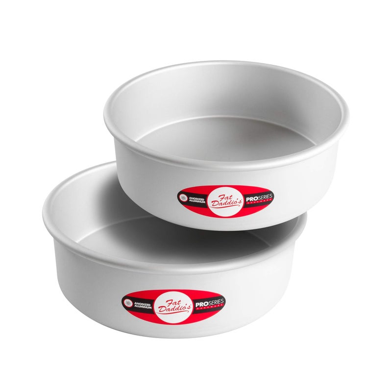 Fat Daddio's Anodized Aluminum Round Cake Pans, 2 Piece Set, 10 x 3 Inch - Image 1