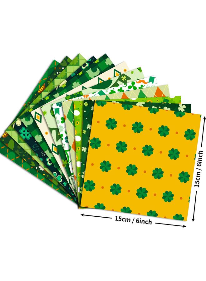 Bluejw 12 Sheets/pack Of Small Flowers St. Patrick's Holiday Material Paper Hand Account Clip Packaging Diy Material Paper - Image 3