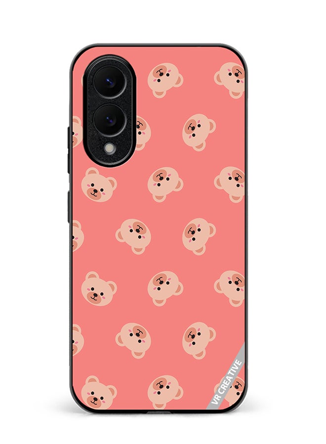 Protective Case Cover For Samsung Galaxy S25 Edge Cute Flat Bears Design Multicolour