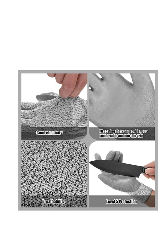 SYOSI Level 5 Cut Resistant Gloves, Cutting Gloves, 3 Pairs of Cut Resistant Gloves Food Grade, Kitchen Gloves for Cutting, Oyster Shucking, Fish Fillet Processing, Carving Wood and Gardening (Large)  - Image 4