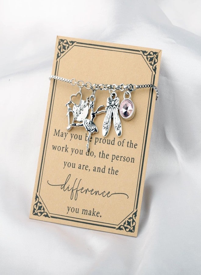 SEIRAA Dance Bracelet Ballet Teacher Jewelry I Love Dance Gift Dance Charm Bracelet For Dancing Lovers (IDancePink Bracelet) - Image 2
