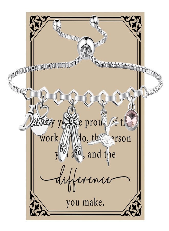 SEIRAA Dance Bracelet Ballet Teacher Jewelry I Love Dance Gift Dance Charm Bracelet For Dancing Lovers (IDancePink Bracelet) - Image 1