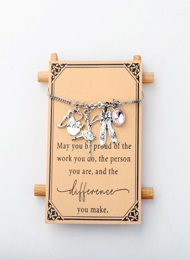 SEIRAA Dance Bracelet Ballet Teacher Jewelry I Love Dance Gift Dance Charm Bracelet For Dancing Lovers (IDancePink Bracelet) - Image 3