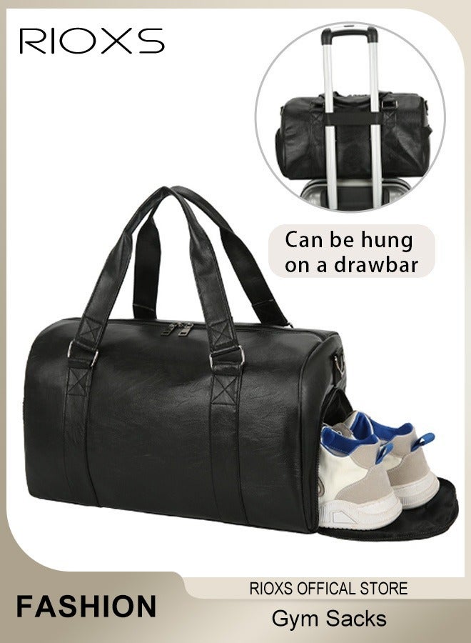 RIOXS Gym Sacks,Gym Bag With Shoes Compartment,Portable Handbag/Shoulder Bag, For Men Womenl,Large Capacity Luggage Bag For Fitness Travel Sport Yoga,Outdoor Sport Duffel Bag - Image 1