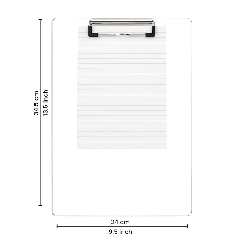 Skrill Premium Acrylic A4 Size Examination Writing Pad, Paper Clipboard,Writing Pad, Exam Board, Clear Transparent - Image 2