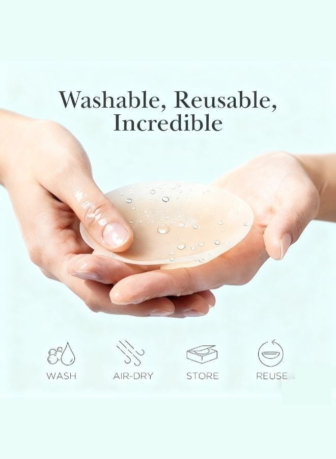Silicone nipple covers reusable ultra soft self adhesive breast covers with storage box for women, Material safety, Fits C-D Cups - Image 5