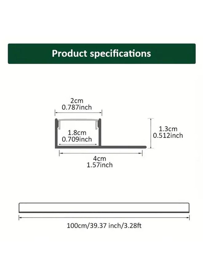 8pcs 3 3ft 1m Silvery Aluminum Channel With Milky White Diffuser For Drywall Ceiling Light - Image 4