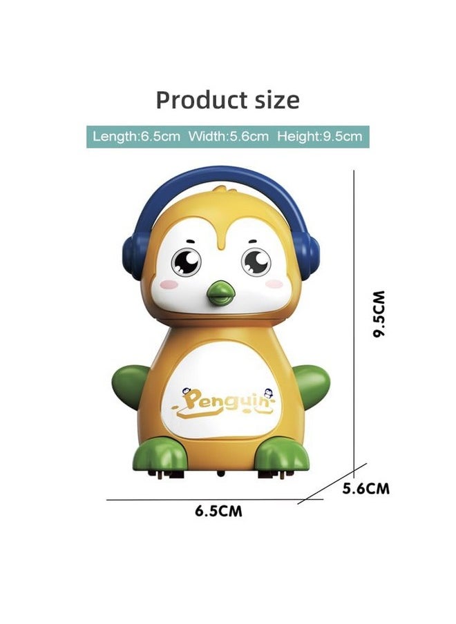 bluebell - Bluebell Blue penguine 360 Degree Rotation Head Animal Sliding Cartoon Press go, Walking Penguin Press and Run Toys Customized Kids 360 Degree Press and Go Inertial Toy (Penguin) - Image 1