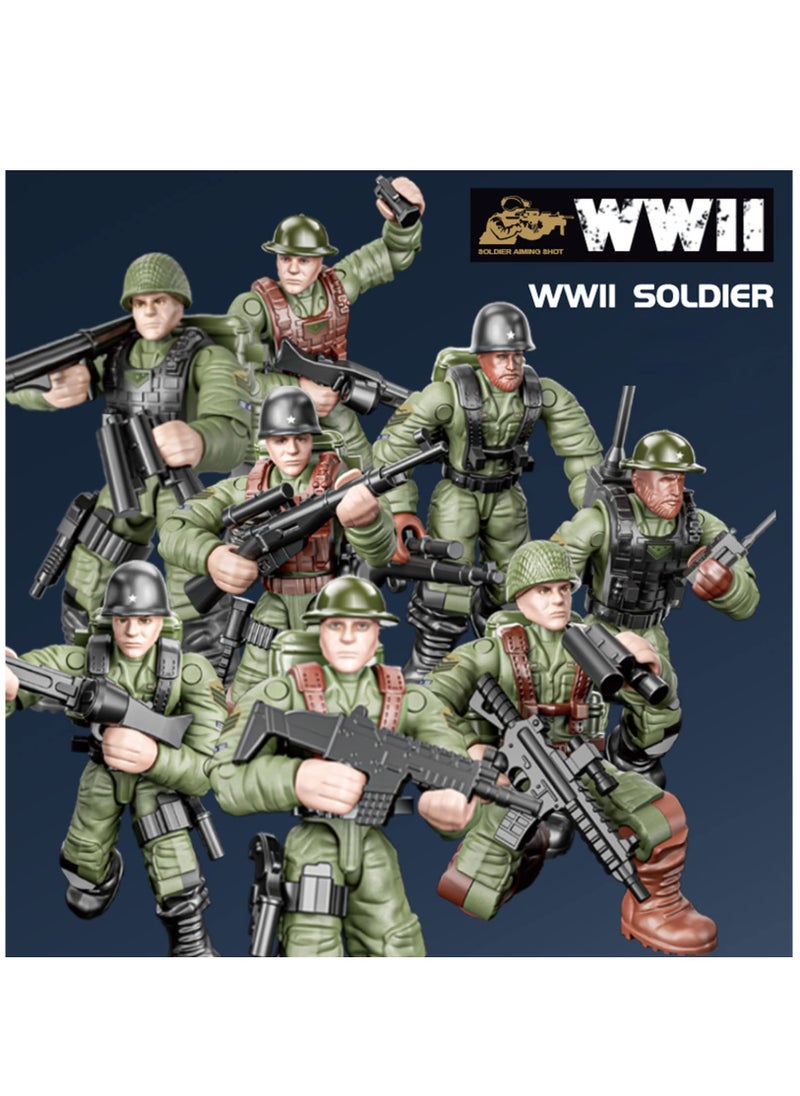 Excefore Soldier Model Equipment Assembly Building Block Toys,8 PCS Soldier Action Mini-Figures with Multiple Military Accessories,Party Favors Set for Boys  - Image 2