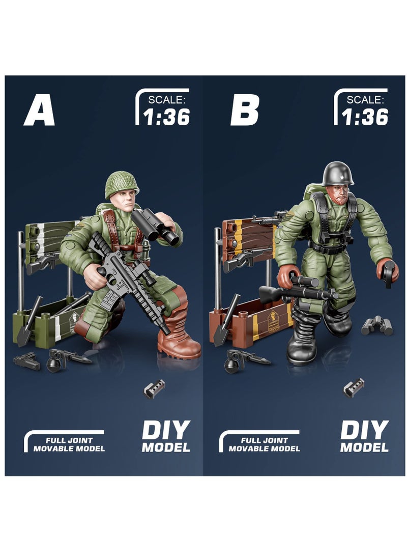 Excefore Soldier Model Equipment Assembly Building Block Toys,8 PCS Soldier Action Mini-Figures with Multiple Military Accessories,Party Favors Set for Boys  - Image 3