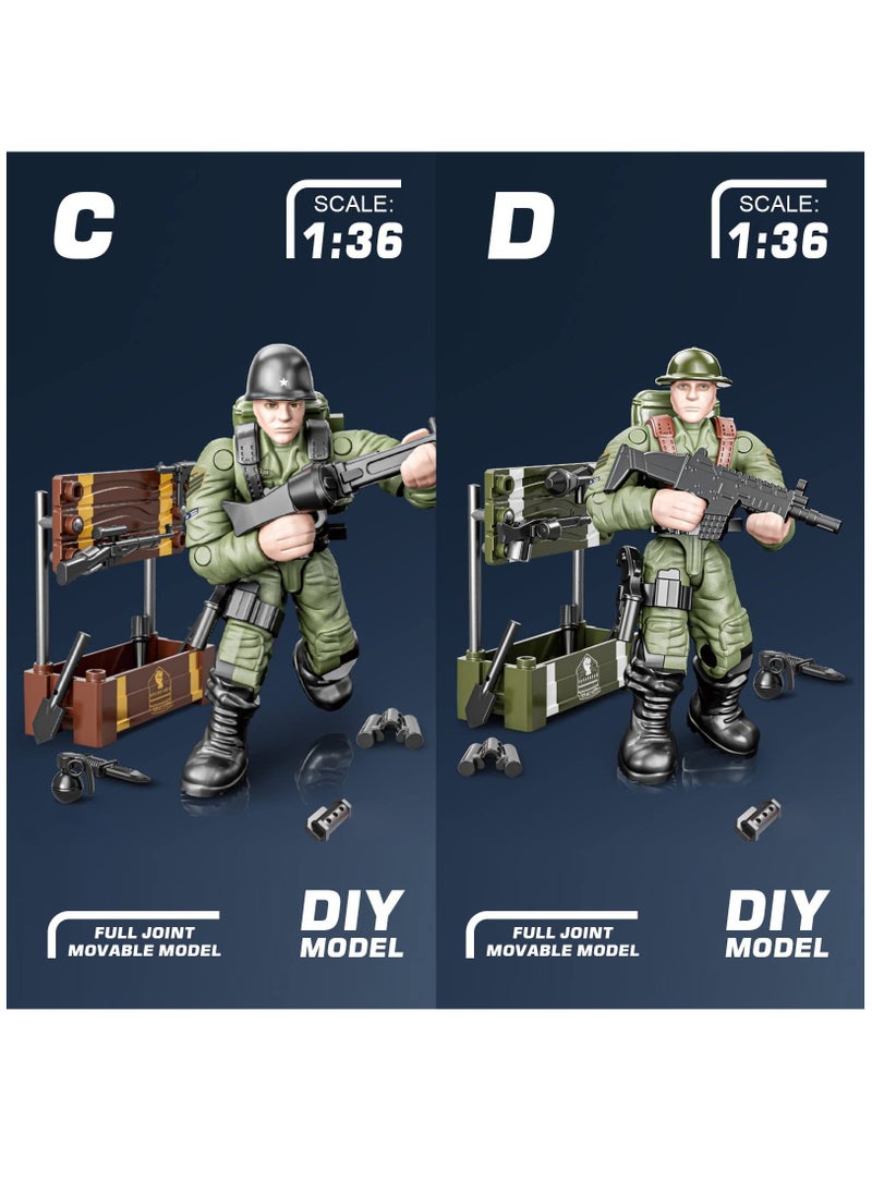 Excefore Soldier Model Equipment Assembly Building Block Toys,8 PCS Soldier Action Mini-Figures with Multiple Military Accessories,Party Favors Set for Boys  - Image 4