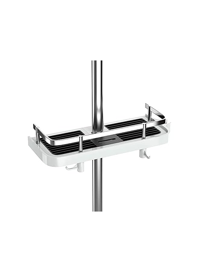 Raxoom Shower Shelf, Square Bathroom Shower Storage No Drilling Shower Caddy Hanging Shower Holder for Shampoo Shower Tidy Hanging with Buckle and Shower Head Hook Suit 19mm-25mm Shower Rail - Image 2