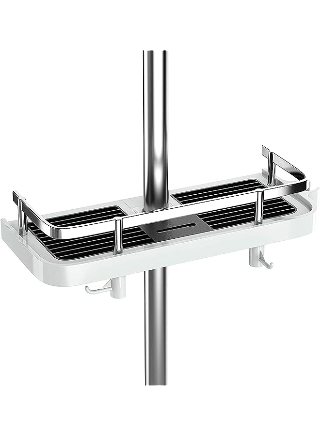 Raxoom Shower Shelf, Square Bathroom Shower Storage No Drilling Shower Caddy Hanging Shower Holder for Shampoo Shower Tidy Hanging with Buckle and Shower Head Hook Suit 19mm-25mm Shower Rail - Image 1