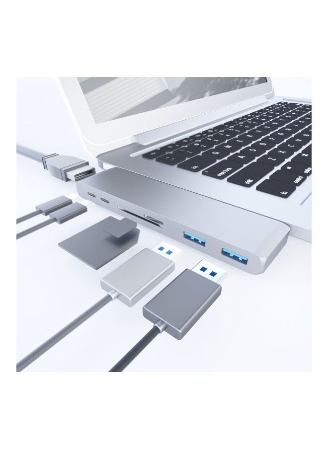 نيبمينينت - موزع USB 7 في 1 فضي - Image 1