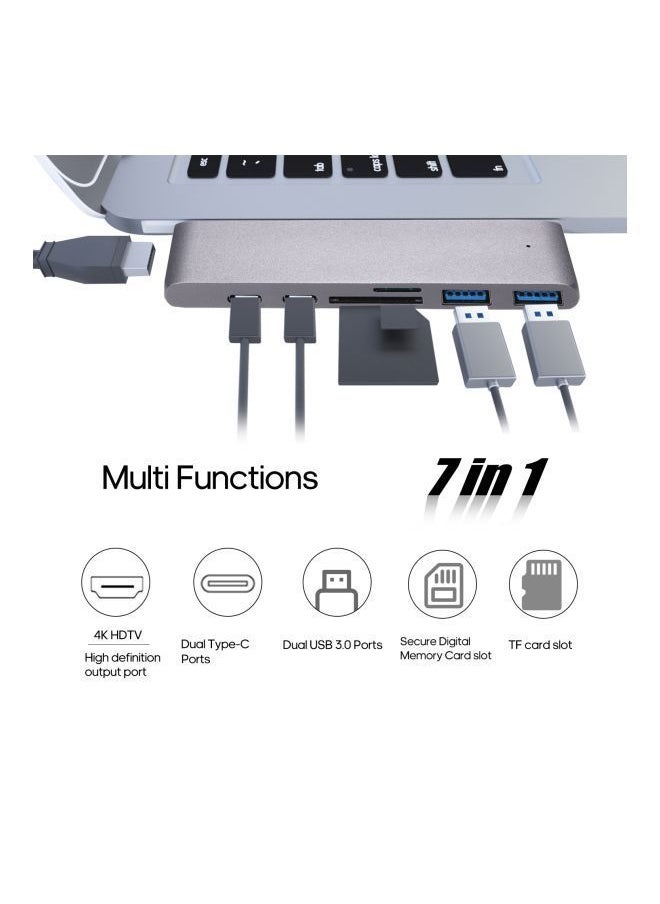 نيبمينينت - موزع USB 7 في 1 فضي - Image 1