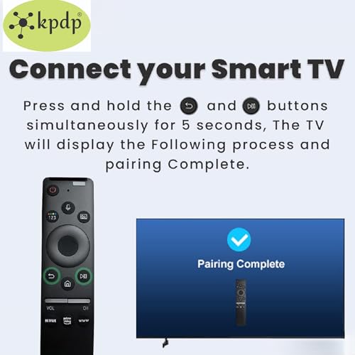 KPDP Original Sam Sung Tv Remote Compatible for Samsung Smart TV QLED UHD Frame Curved Solar 4K Q60 Q70 Q80 Q90 8 Series 9 Series TU8000 AU8000 Voice Remote Control Replacement 4K - Image 3