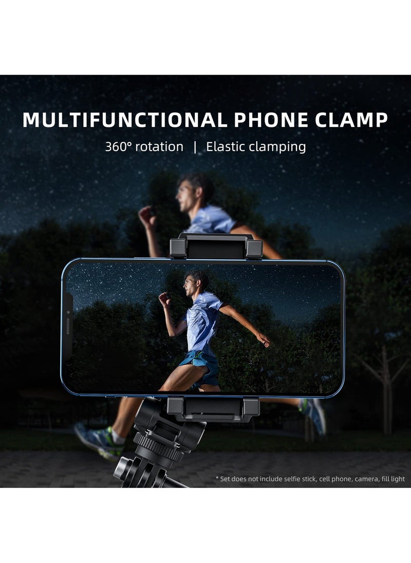 Y&D Phone Tripod Adapter, Adjustable Adapter with Cold Shoe for Cell Phone, Plastic Holder Clamp, 360° Rotatable Stand iPhone and Android Smartphone  - Image 5