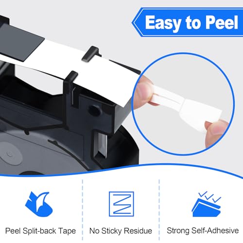GREENCYCLE 2 Pack White on Clear Tape Compatible for Dymo D1 Label Maker Refills 45020 S0720600 12mm Label Tape Refills 1/2 Inch x 23 Feet for LabelManager 160 280 210D 360D 420P PnP 220P 260P 500TS - Image 3